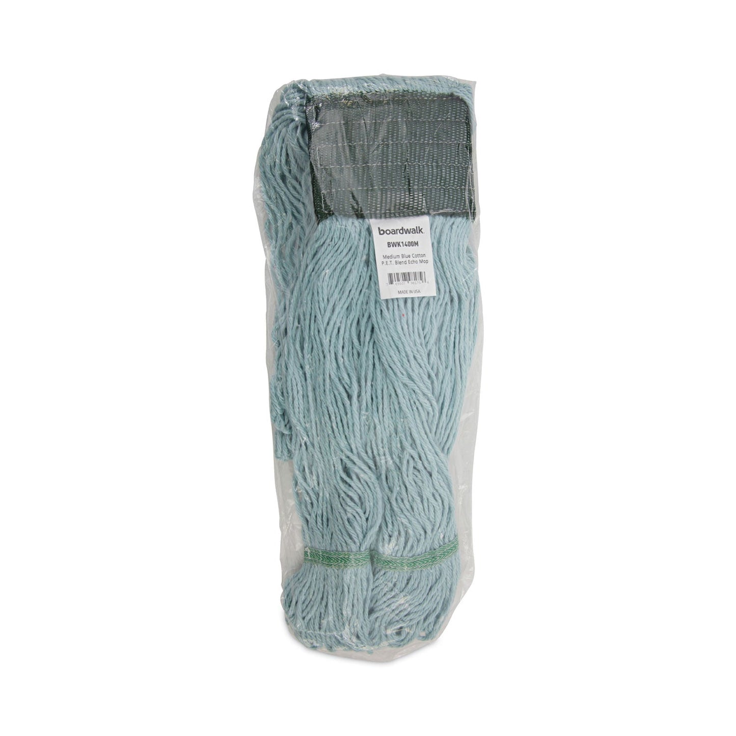 Boardwalk EchoMop with Looped-End Wet Head, Synthetic/Cotton, Medium, Blue, 12/Carton