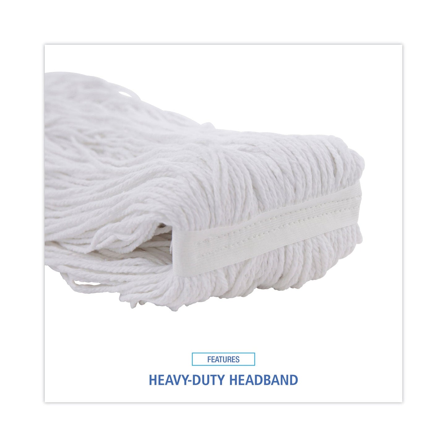 Boardwalk Pro Loop Web/Tailband Wet Mop Head, Rayon, #24 Size, White, 12/Carton