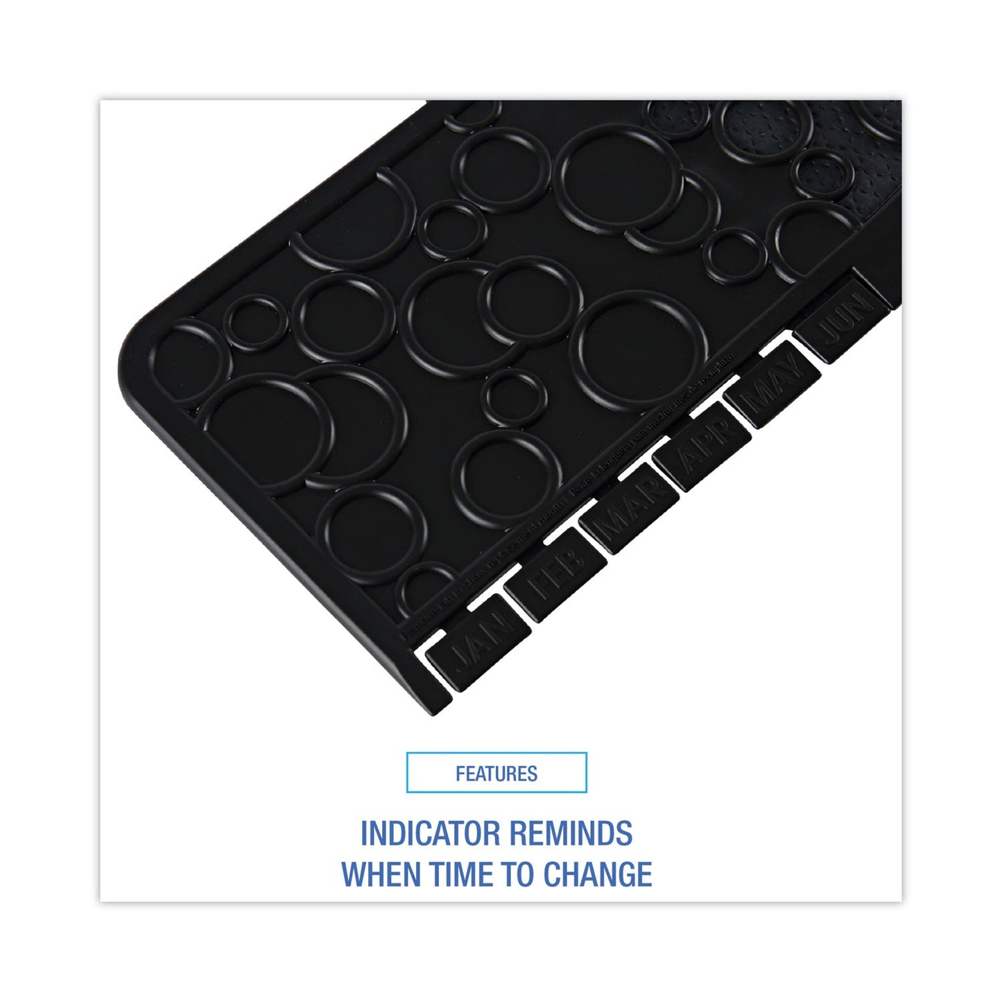 Boardwalk Commode Mat 2.0, Absorbant, Rubber, 22 x 22, Black, 6/Carton