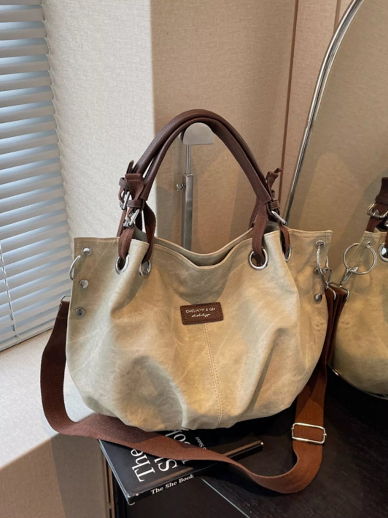 Vintage Adjustable Strap Crossbody Bag