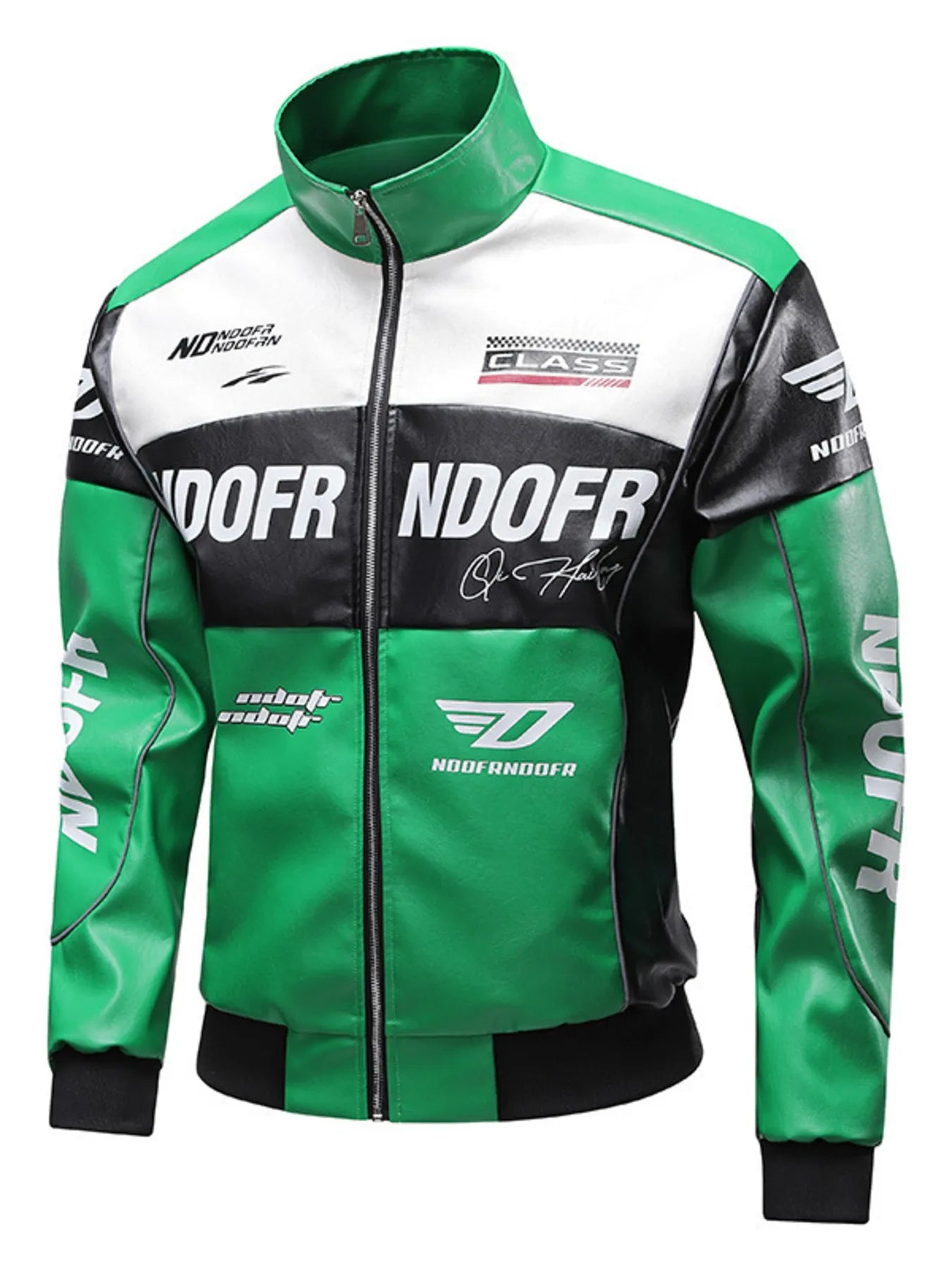 Men's Plus Size Zip Up Leather Jacket