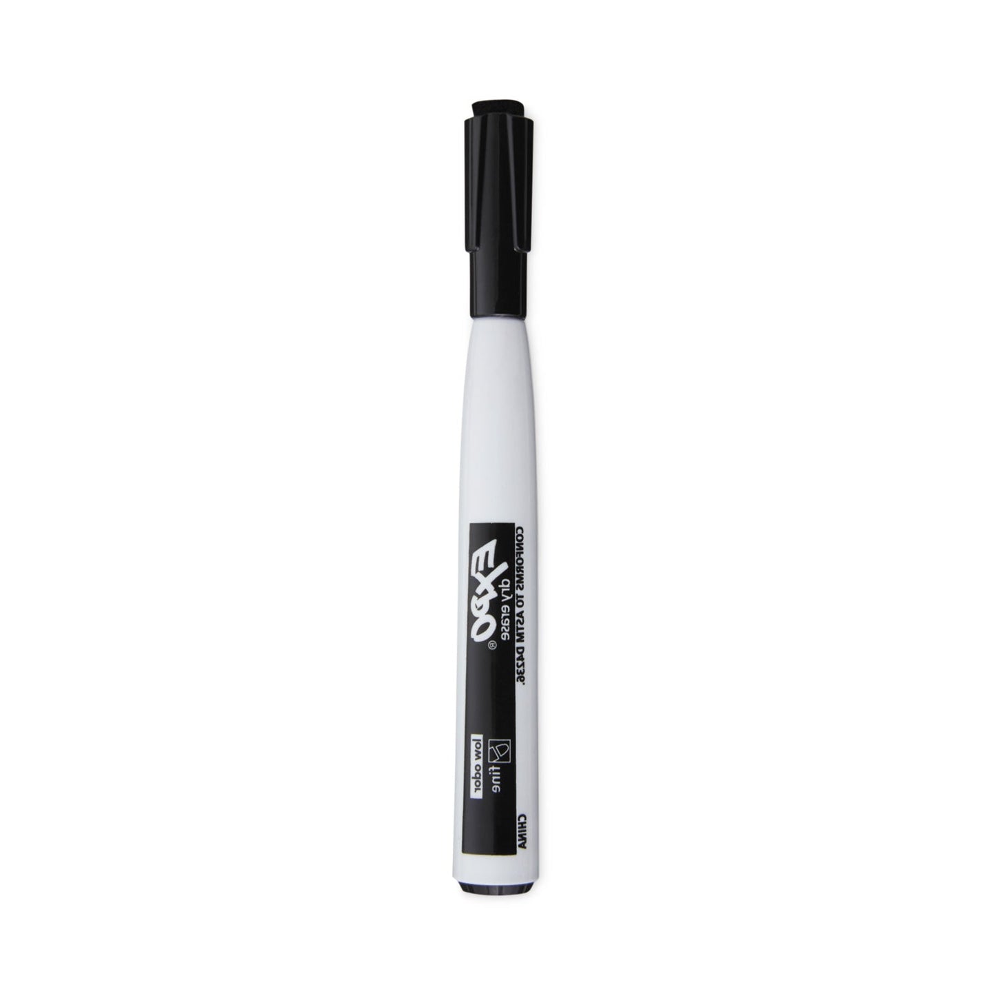 EXPO Magnetic Dry Erase Marker, Fine Bullet Tip, Black, 4/Pack