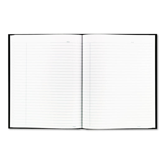 Blueline Business Notebook with Self-Adhesive Labels, 1 Subject, Medium/College Rule, Black Cover, 9.25 x 7.25, 192 Sheets