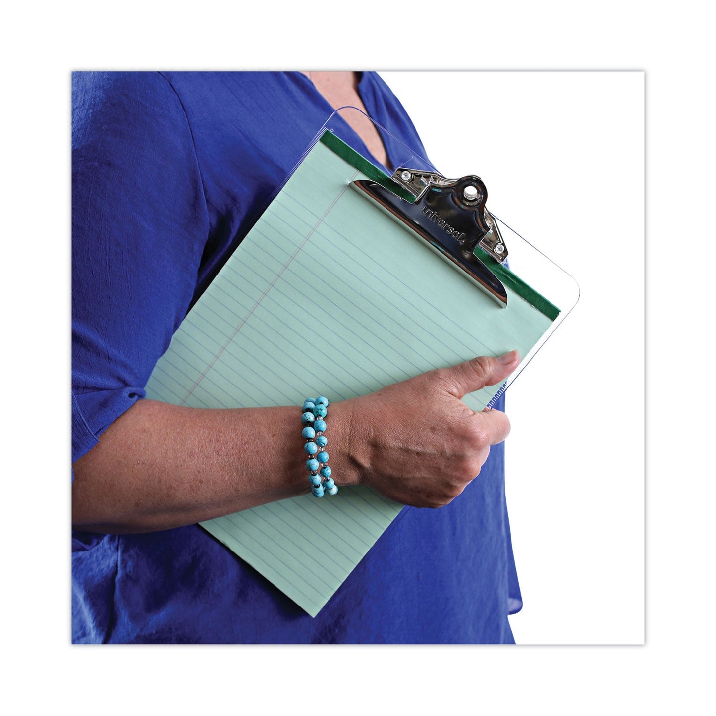 Universal Plastic Clipboard with High Capacity Clip, 1.25" Clip Capacity, Holds 8.5 x 11 Sheets, Clear