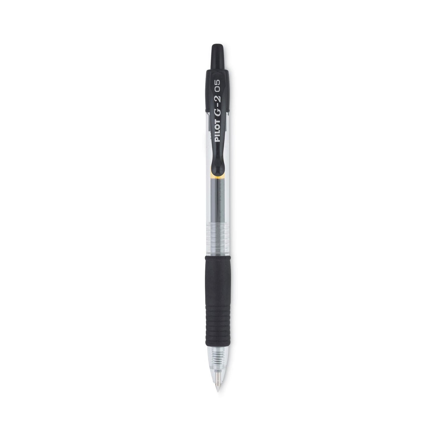 Pilot G2 Premium Gel Pen, Retractable, Extra-Fine 0.5 mm, Black Ink, Smoke Barrel, Dozen
