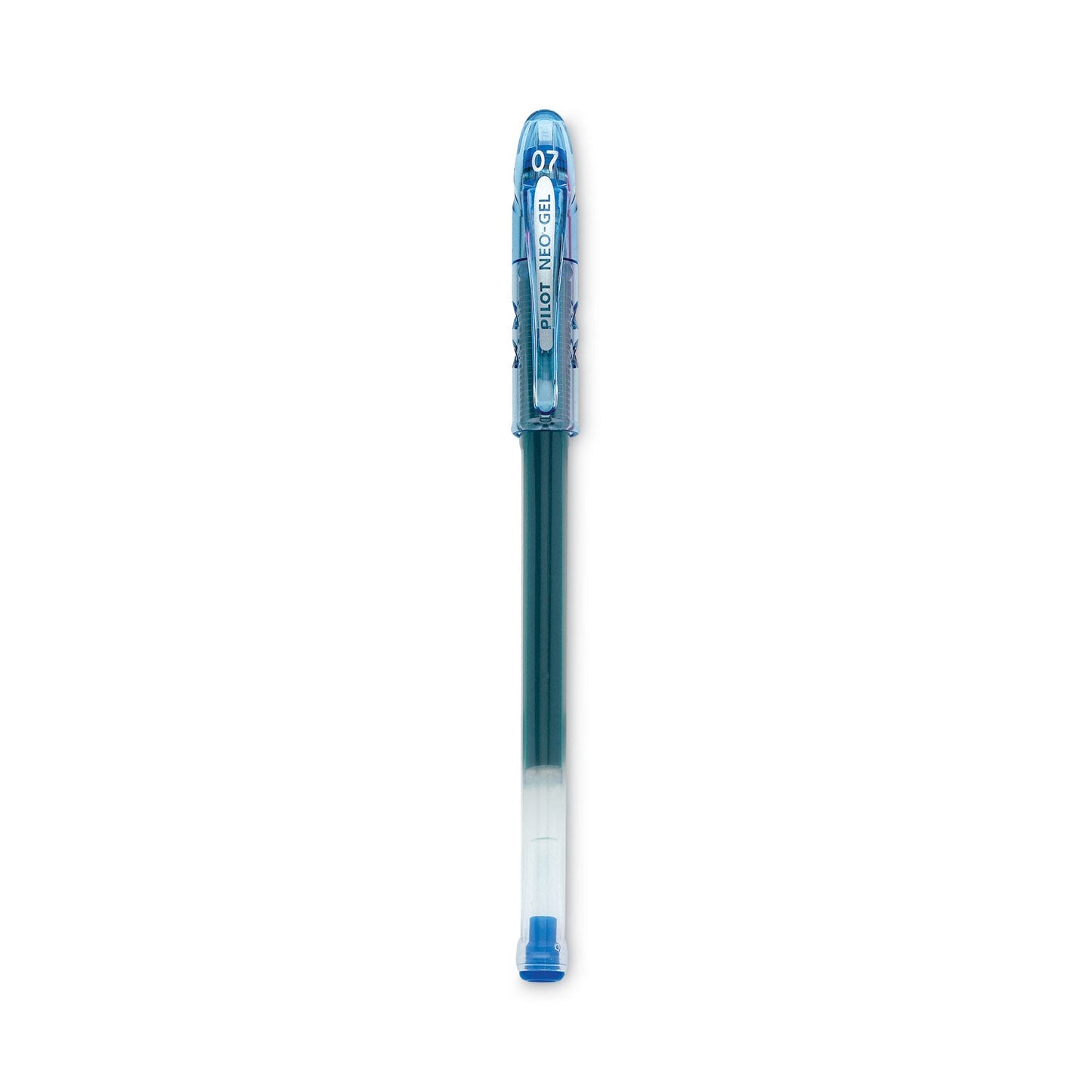 Pilot Neo-Gel Gel Pen, Stick, Fine 0.7 mm, Blue Ink, Blue Barrel, Dozen