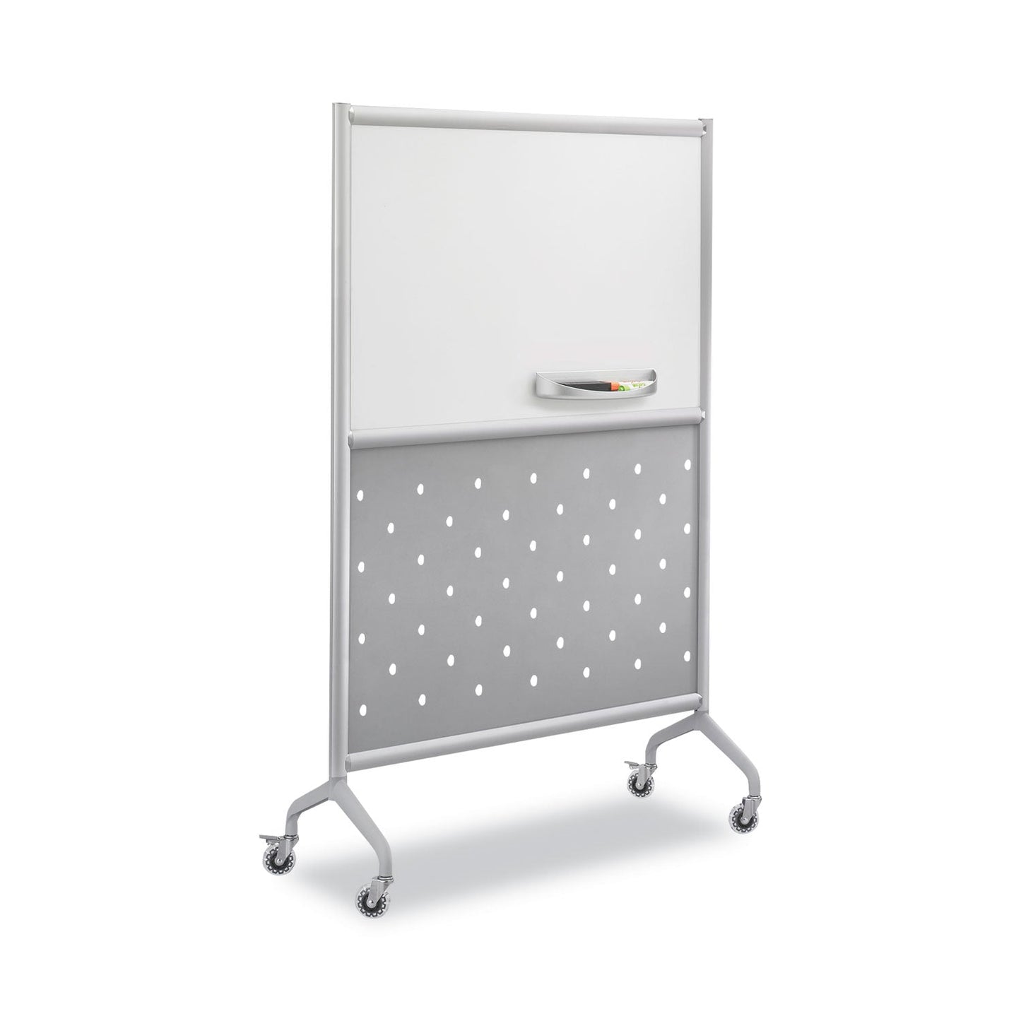 Safco Rumba Whiteboard Screen Accessories, Eraser Tray, 12.25 x 3.5 x 2.25, Magnetic Mount, Silver