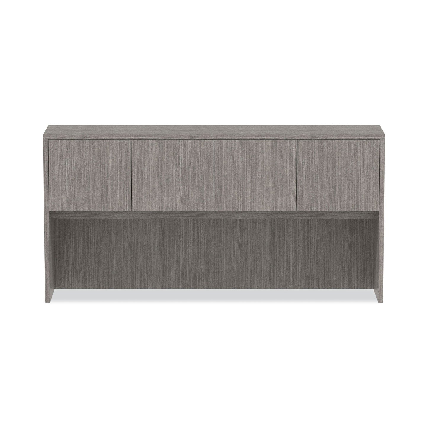 Alera Valencia Series Hutch with Doors, 4 Compartments, 70.63w x 15d x 35.38h, Gray