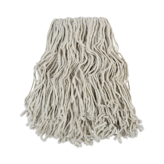 Boardwalk Banded Cotton Mop Head, #24, White, 12/Carton
