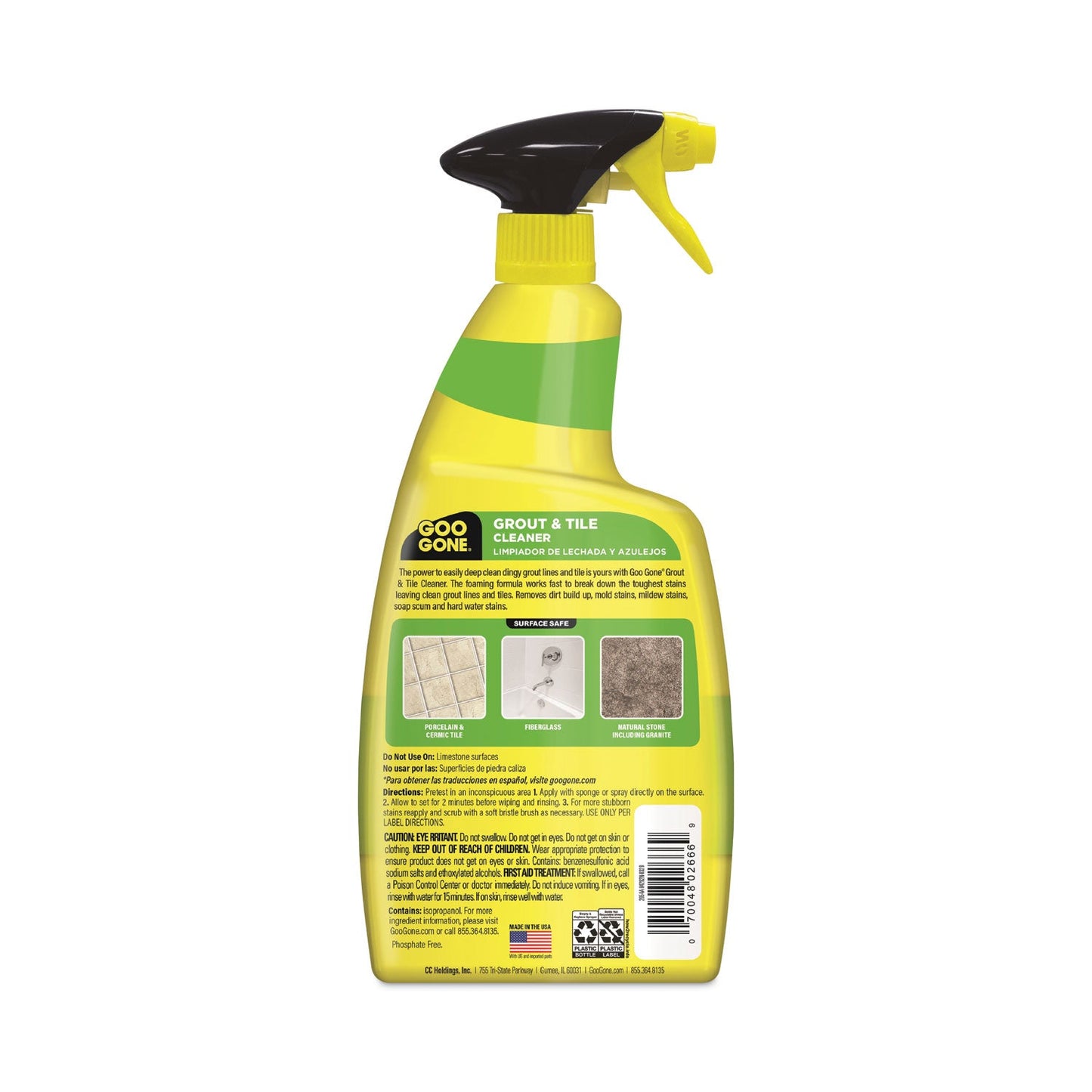Goo Gone Grout and Tile Cleaner, Citrus Scent, 28 oz Trigger Spray Bottle, 6/CT