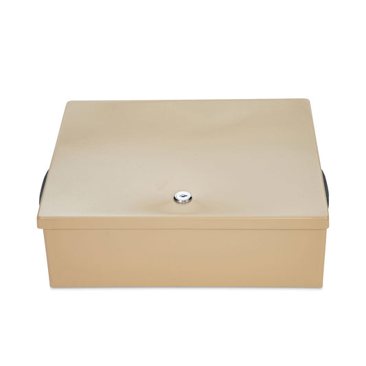 CONTROLTEK Jumbo Locking Cash Box, 1 Compartment, 14.38 x 11 x 4.13, Sand