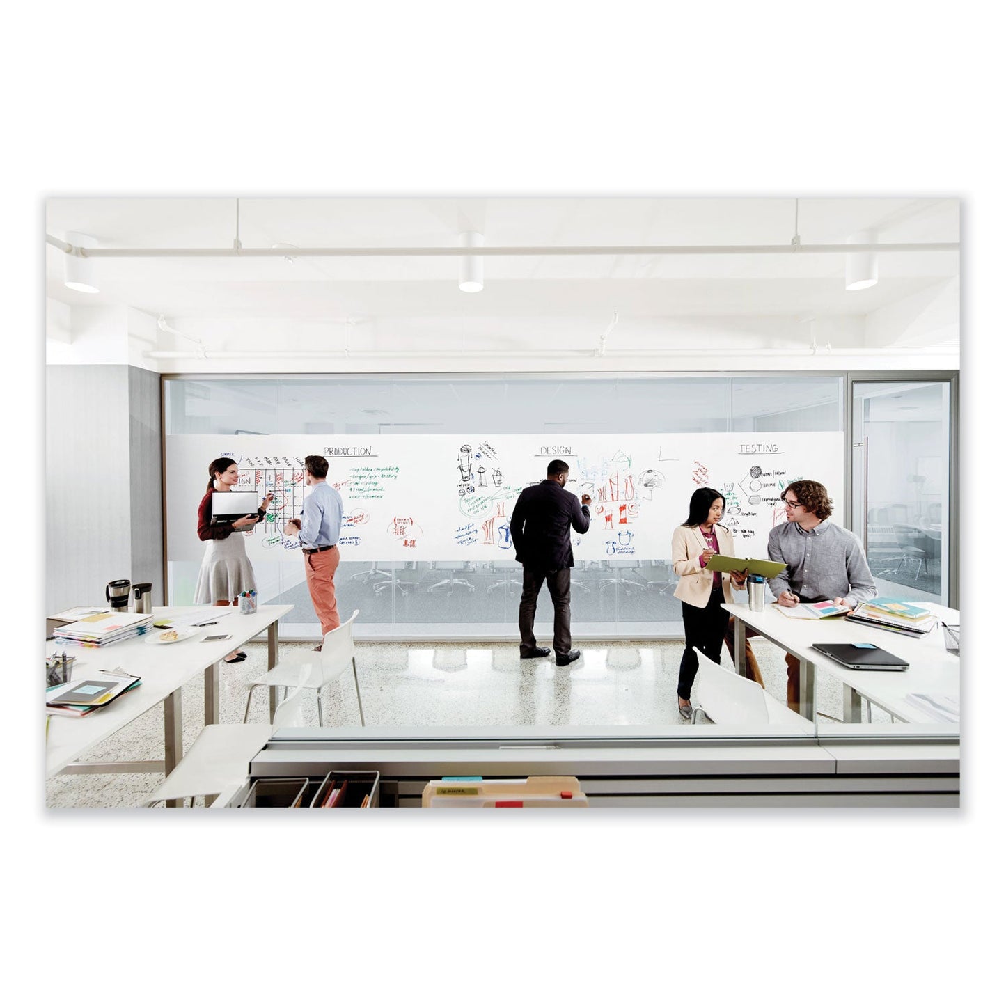 Post-it Dry Erase Surface with Adhesive Backing, 36" x 24", White