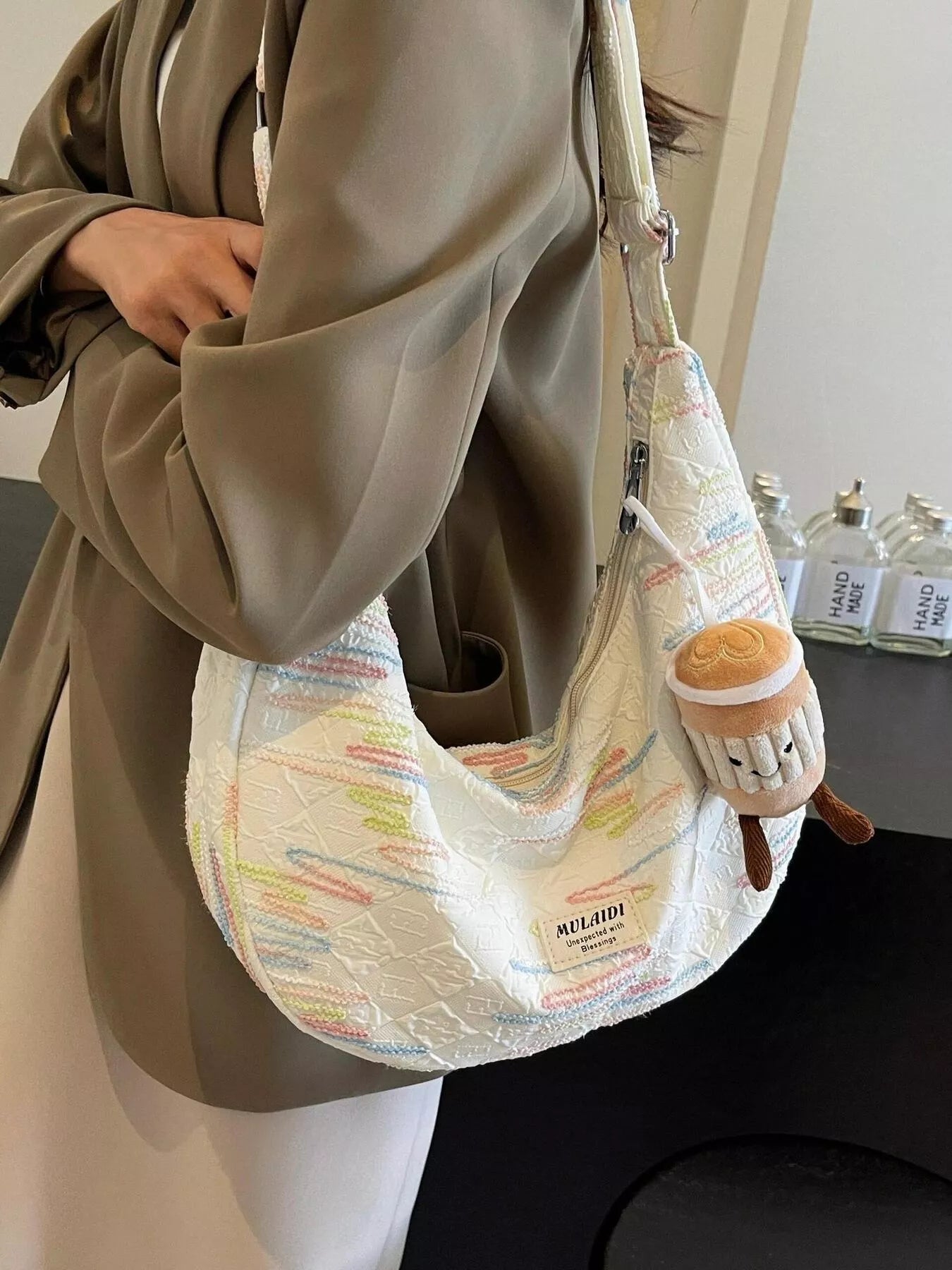 Cartoon Charm Crossbody Bag