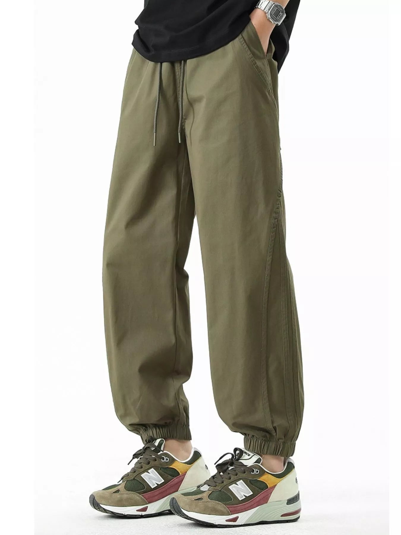 Men's Plus Size Loose Fit Drawstring Casual Pants