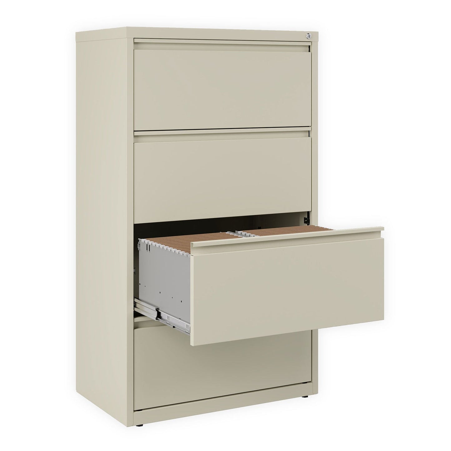 Alera Lateral File, 4 Legal/Letter-Size File Drawers, Putty, 30" x 18.63" x 52.5"
