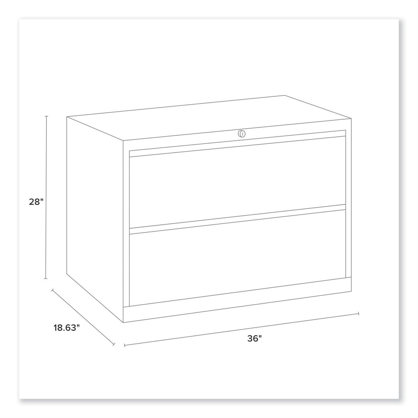 Alera Lateral File, 2 Legal/Letter-Size File Drawers, Putty, 36" x 18" x 28"