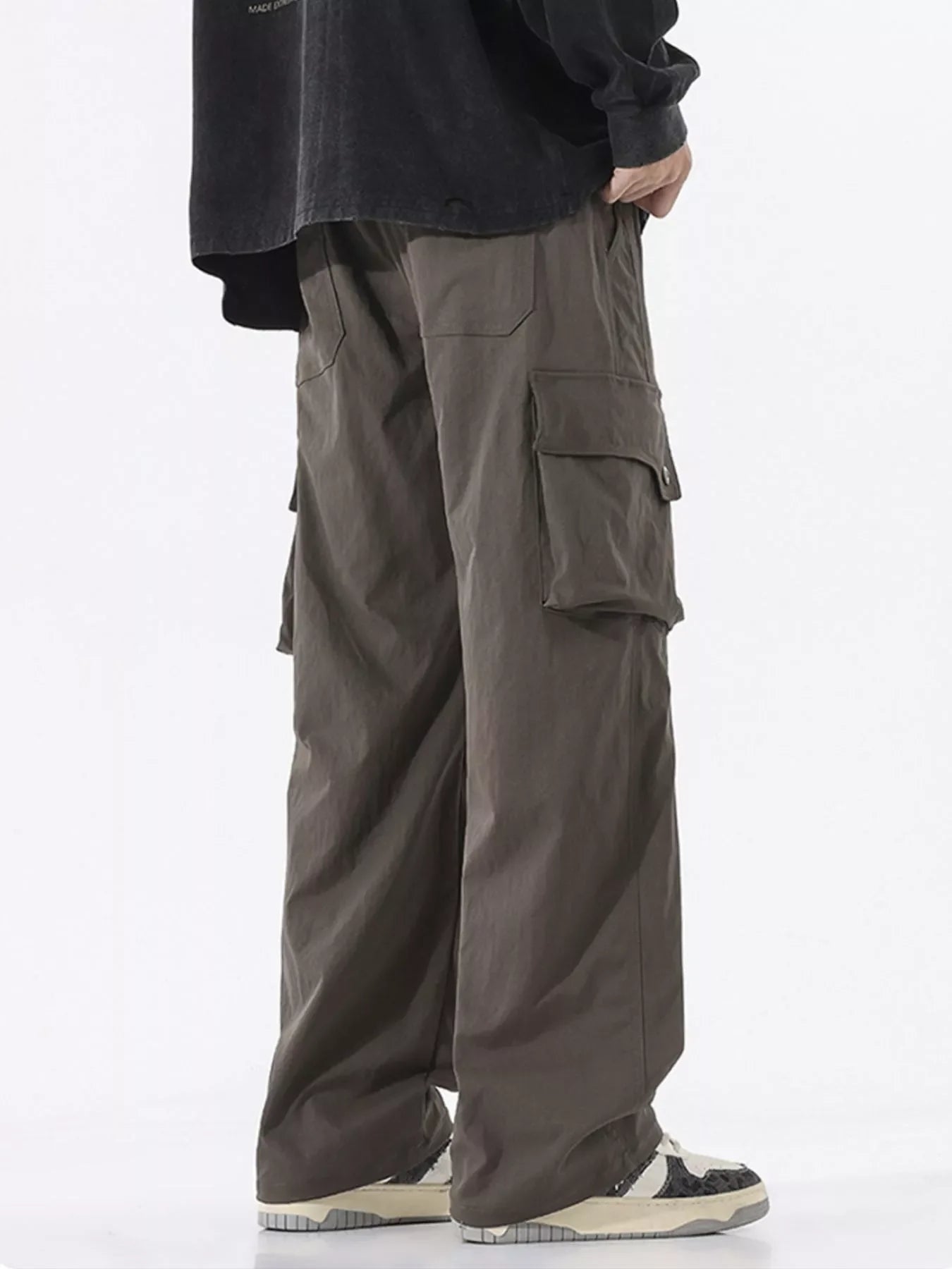 Men's Full Size Loose Fit Multi-Pocket Cargo Pants Plus Size