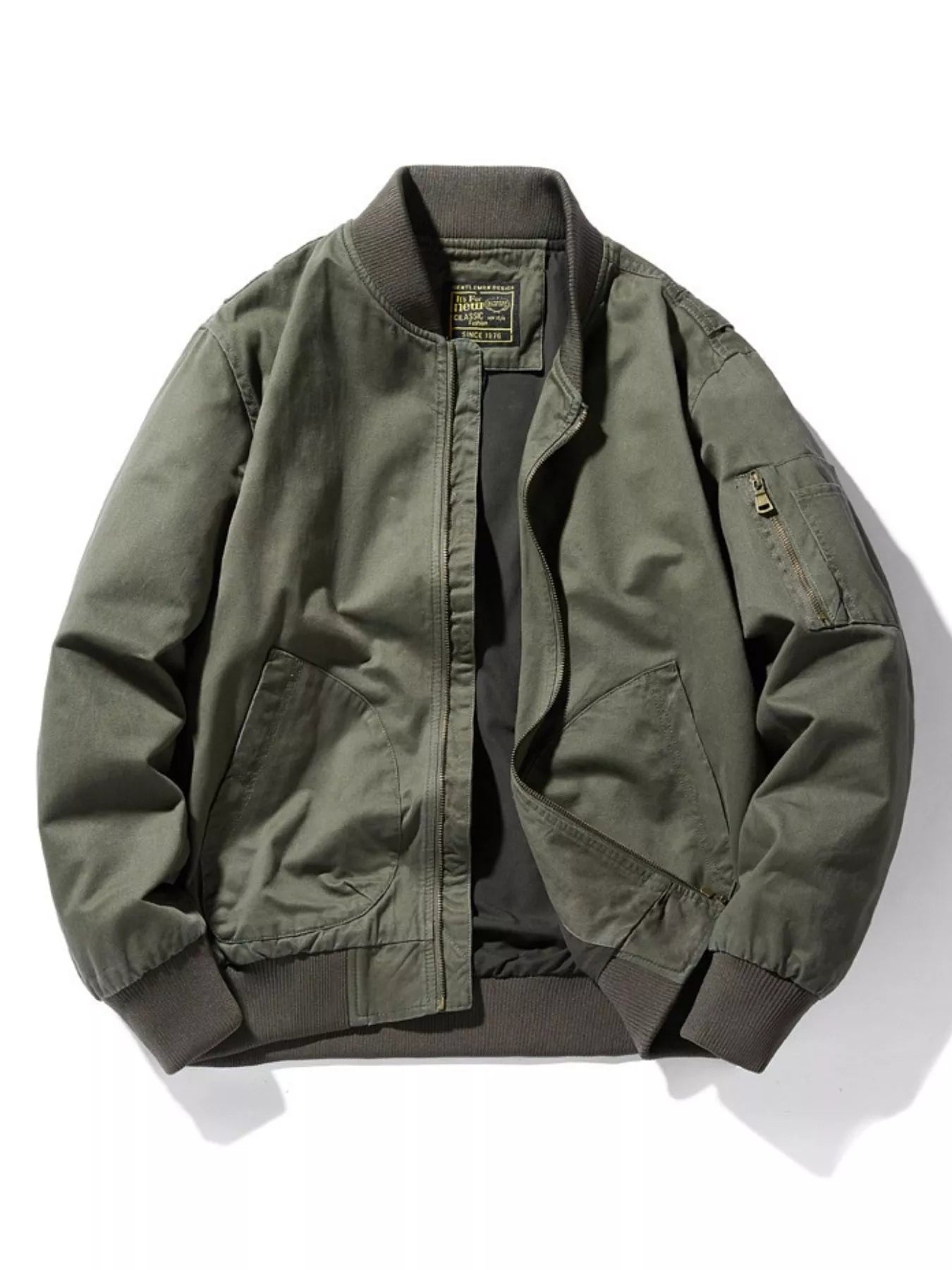 Men's Plus Size Zip Up Bomber Jacket