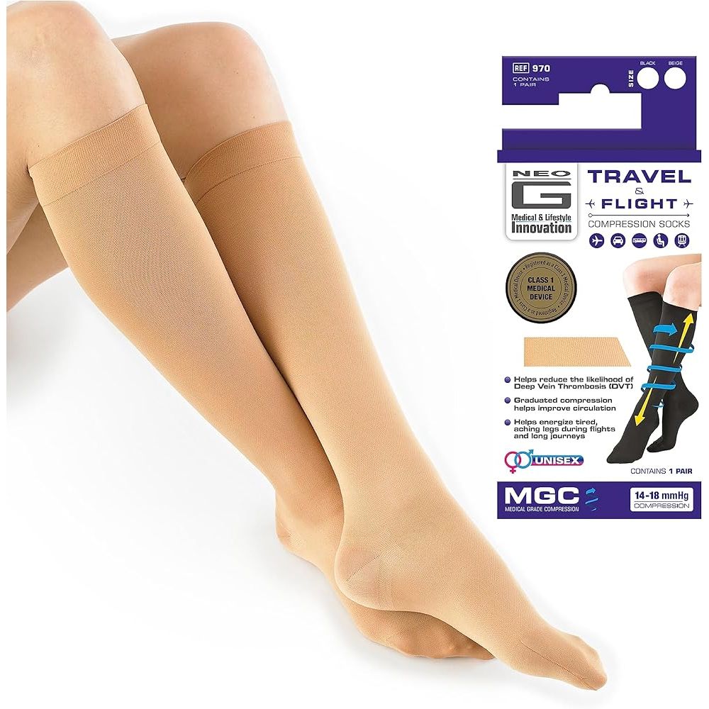 Neo G Energizing Compression Knee High Socks – Tan, Medium