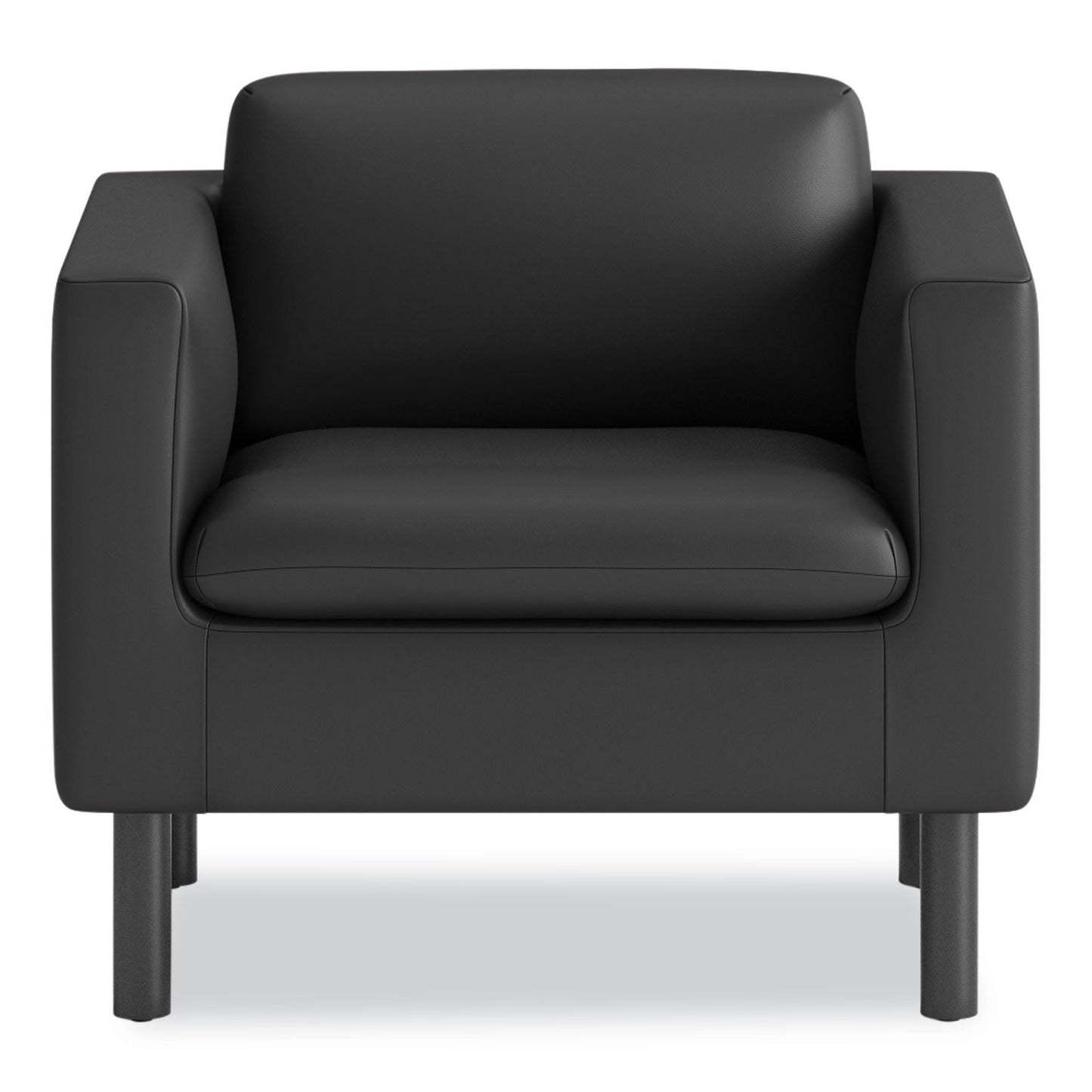 HON Parkwyn Series Club Chair, 33" x 26.75" x 29", Black Seat/Back, Black Base