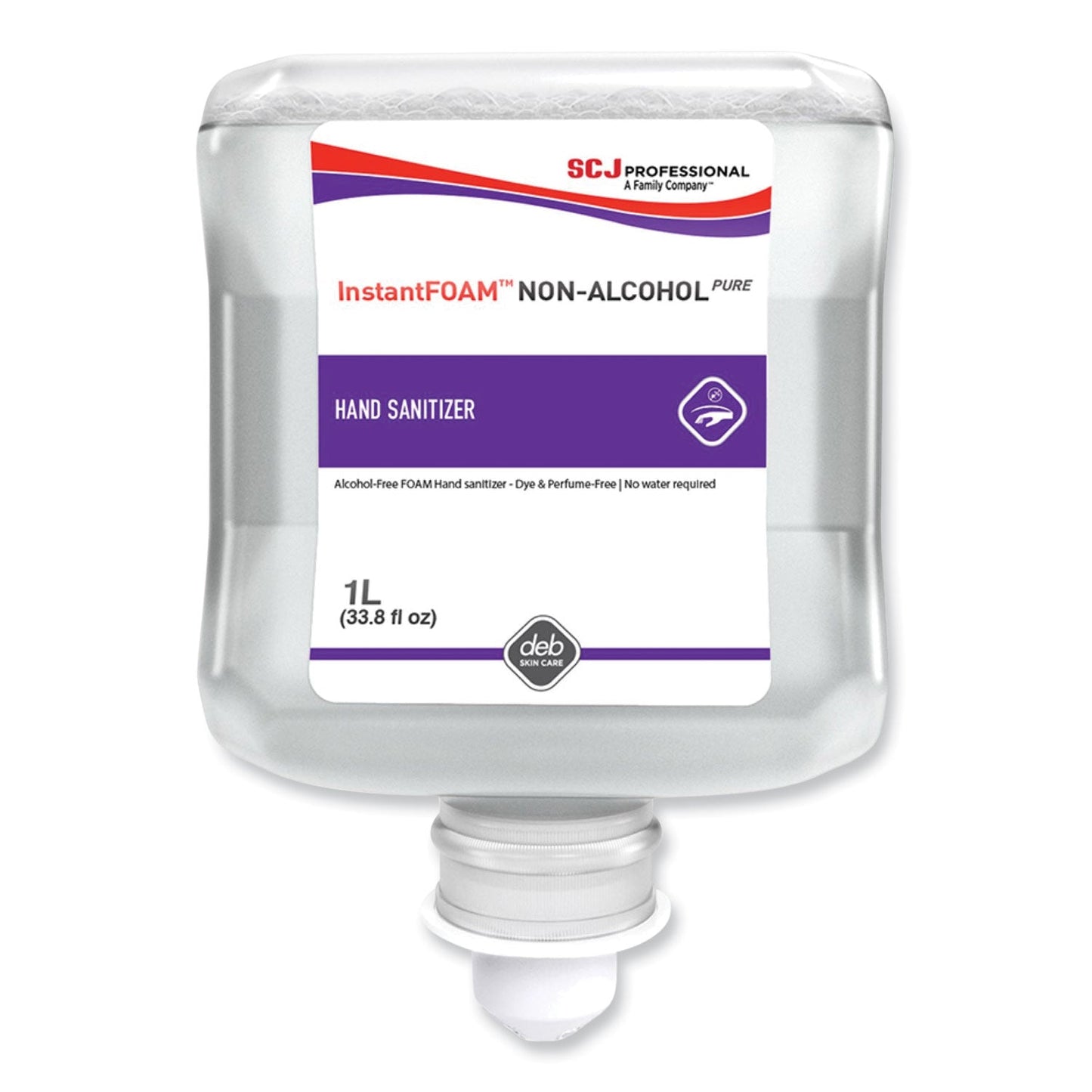 SC Johnson Professional InstantFOAM Non-Alcohol PURE Hand Sanitizer, 1 L Refill Cartridge, Unscented, 6/Carton