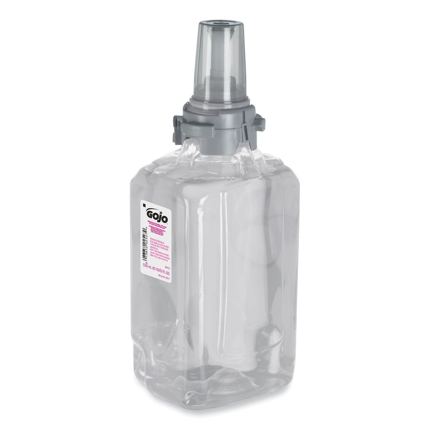 GOJO Antibacterial Foam Hand Wash Refill, For ADX-12 Dispenser, Plum Scent, 1,250 mL Refill, 3/Carton