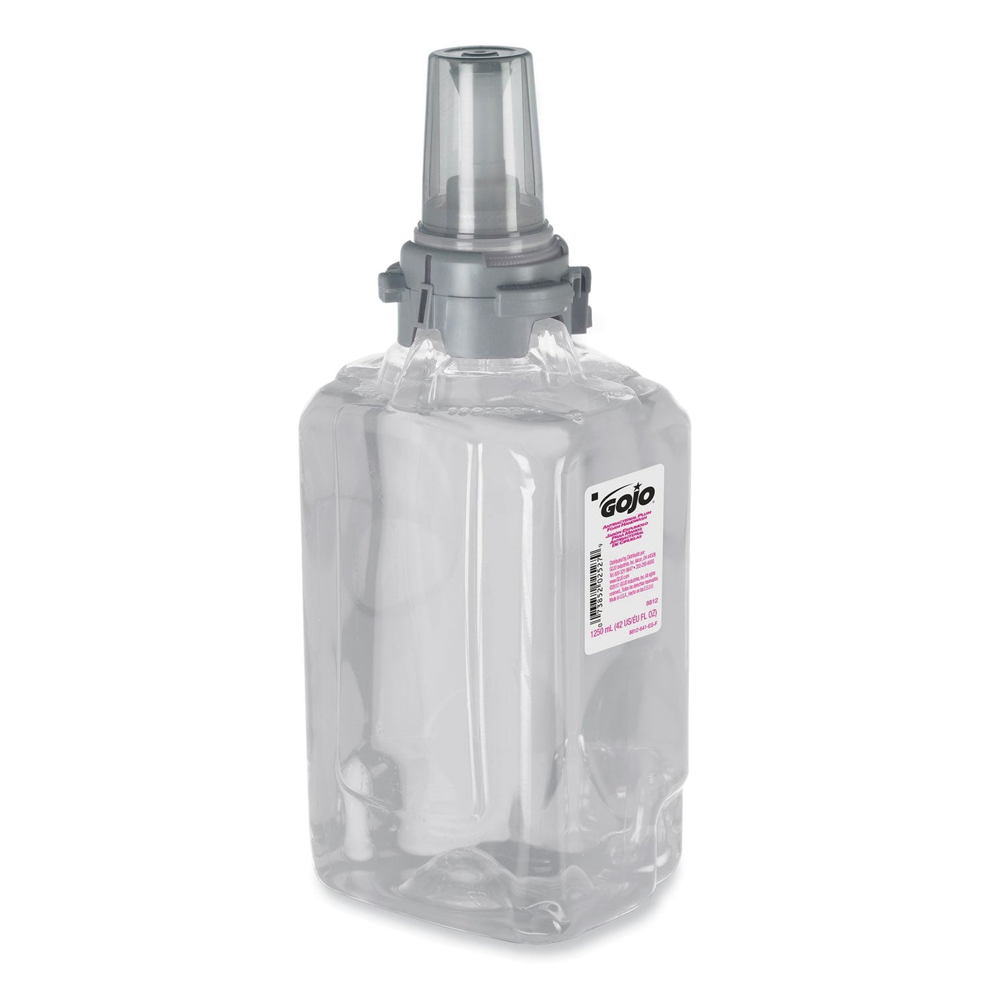 GOJO Antibacterial Foam Hand Wash Refill, For ADX-12 Dispenser, Plum Scent, 1,250 mL Refill, 3/Carton