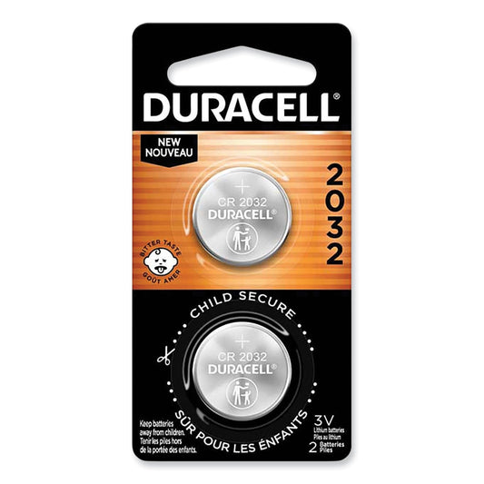 Duracell Lithium Coin Batteries With Bitterant, 2032, 6/Box