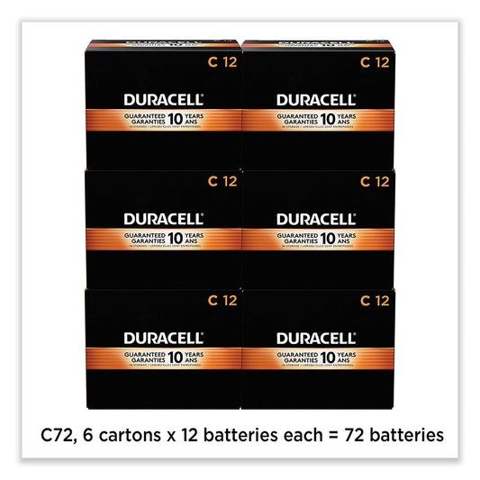 Duracell CopperTop Alkaline C Batteries, 72/Carton