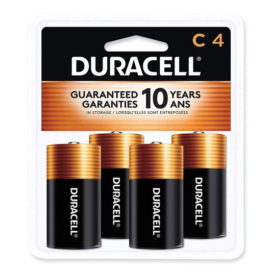 Duracell CopperTop Alkaline C Batteries, 4/Pack