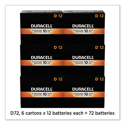 Duracell CopperTop Alkaline D Batteries, 72/Carton