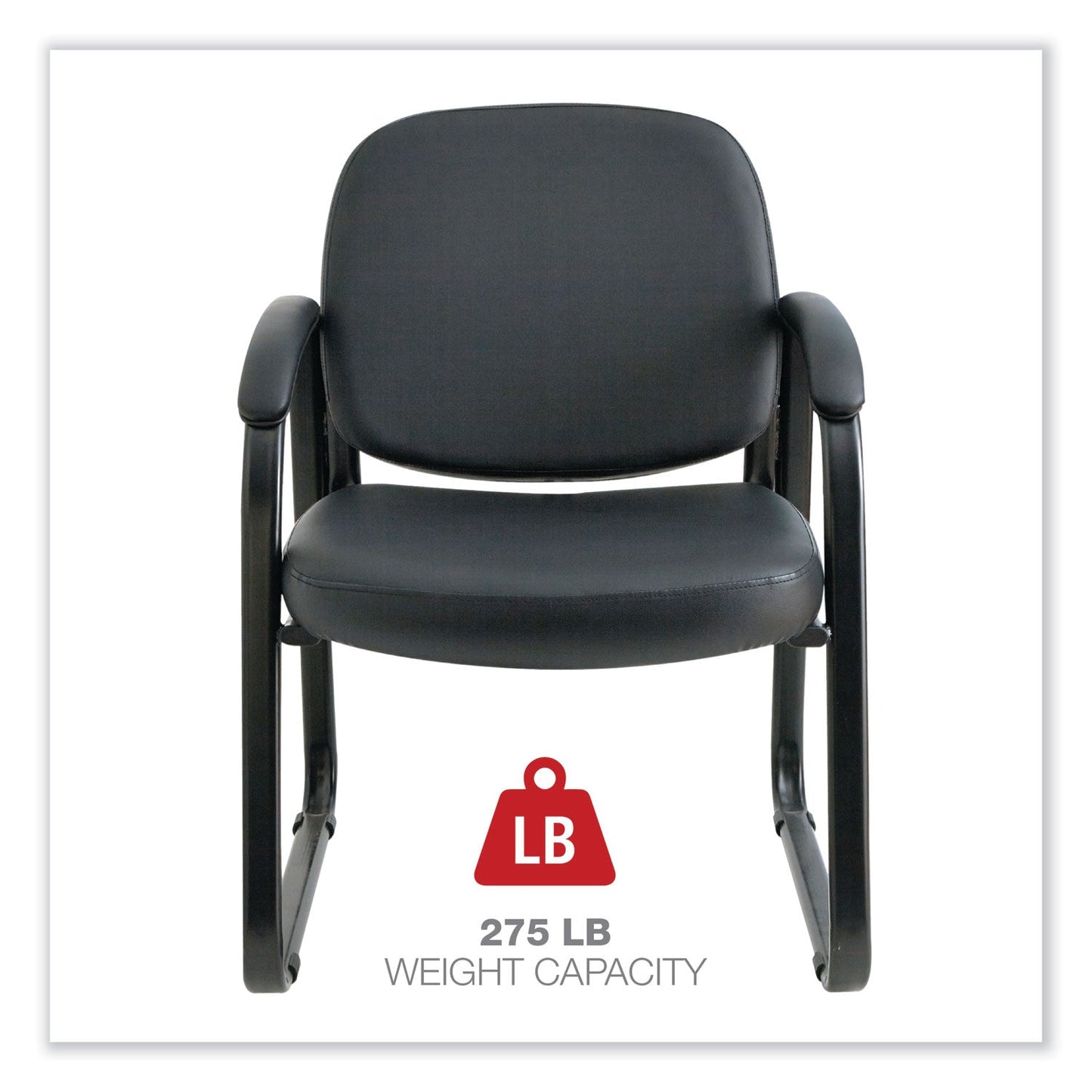 Alera Genaro Series Half-Back Sled Base Guest Chair, 25" x 24.80" x 33.66", Black