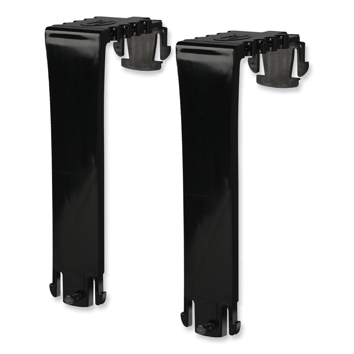 deflecto Two Break-Resistant Plastic Partition Brackets, For 2.63 to 4.13 Wide Partition Walls, Black, 2/Pack