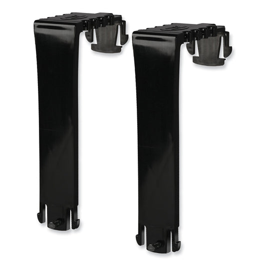 deflecto Two Break-Resistant Plastic Partition Brackets, For 2.63 to 4.13 Wide Partition Walls, Black, 2/Pack
