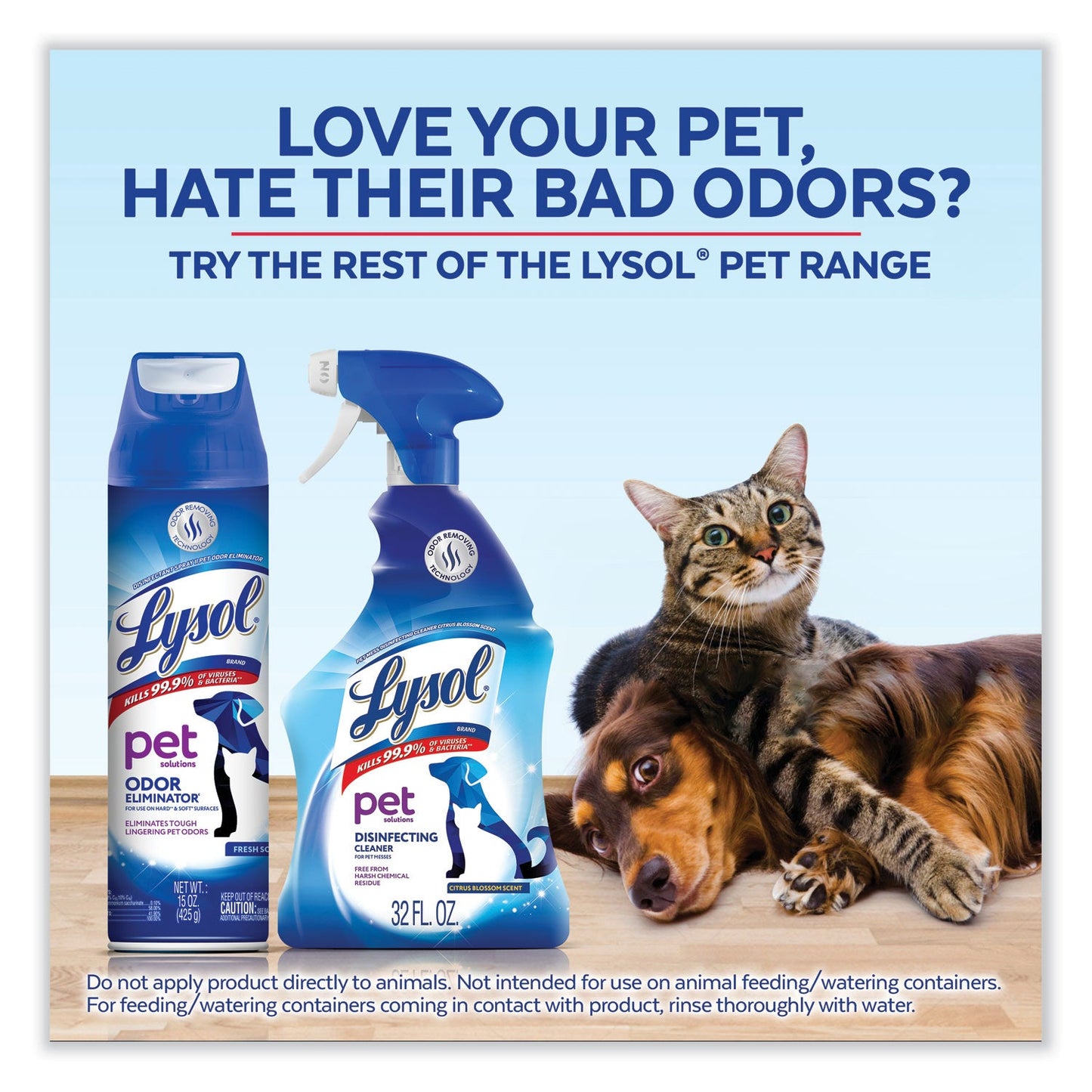 LYSOL Disinfectant Spray II Pet Odor Eliminator, Fresh, 15 oz Aerosol Spray, 12/Carton