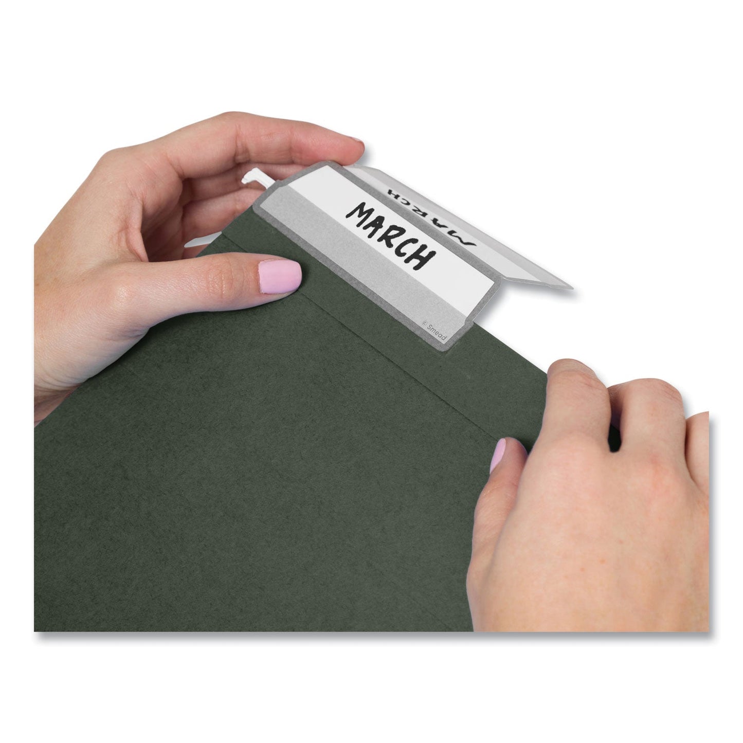 Smead 100% Recycled Hanging File Folders with ProTab Kit, Letter Size, 1/3-Cut, Standard Green