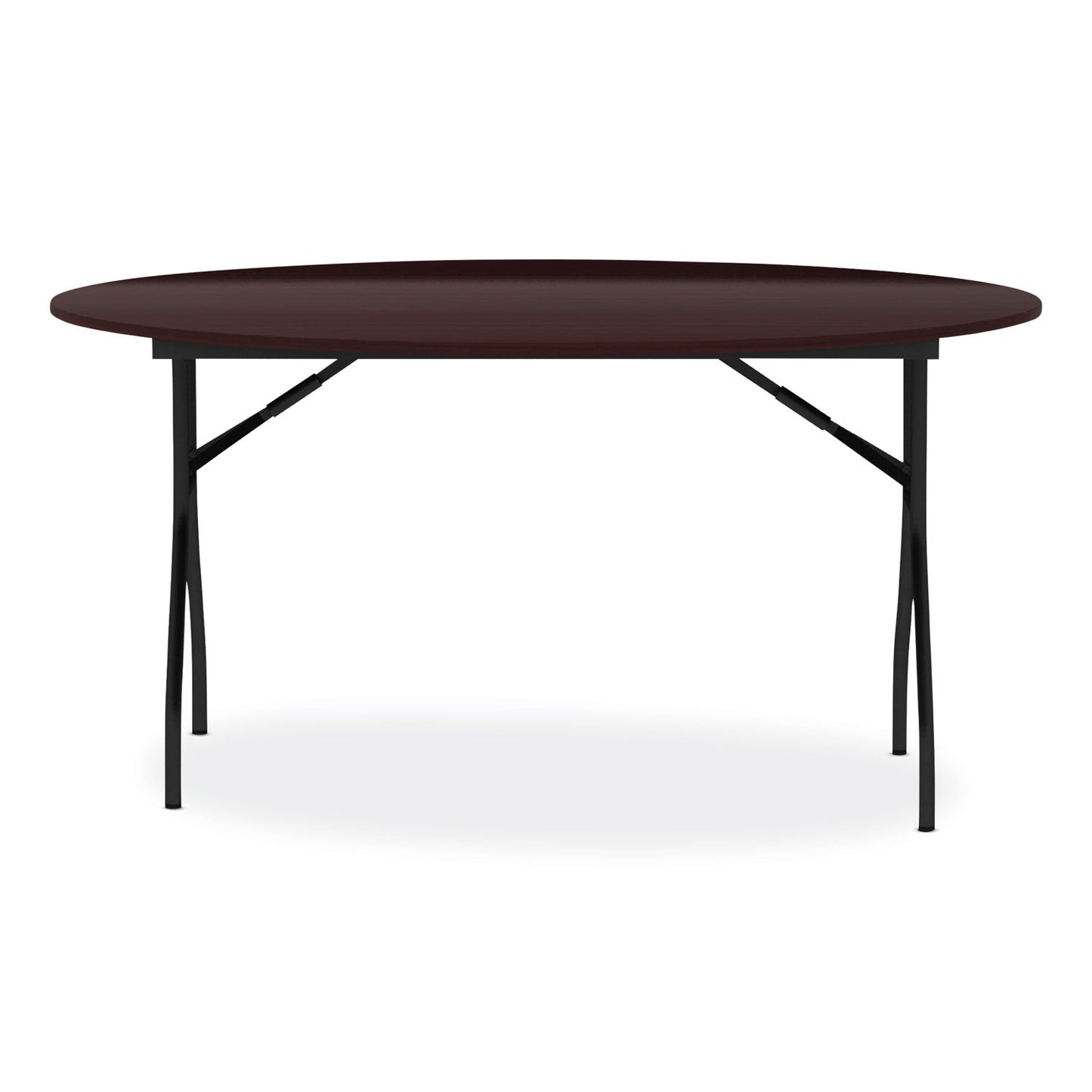 Alera Round Wood Folding Table, 59" Diameter x 29.13h, Mahogany
