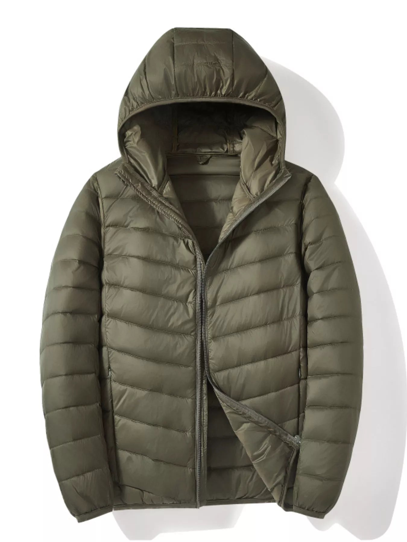 Men's Plus Size Lightweight Zip Up Puffer Jacket