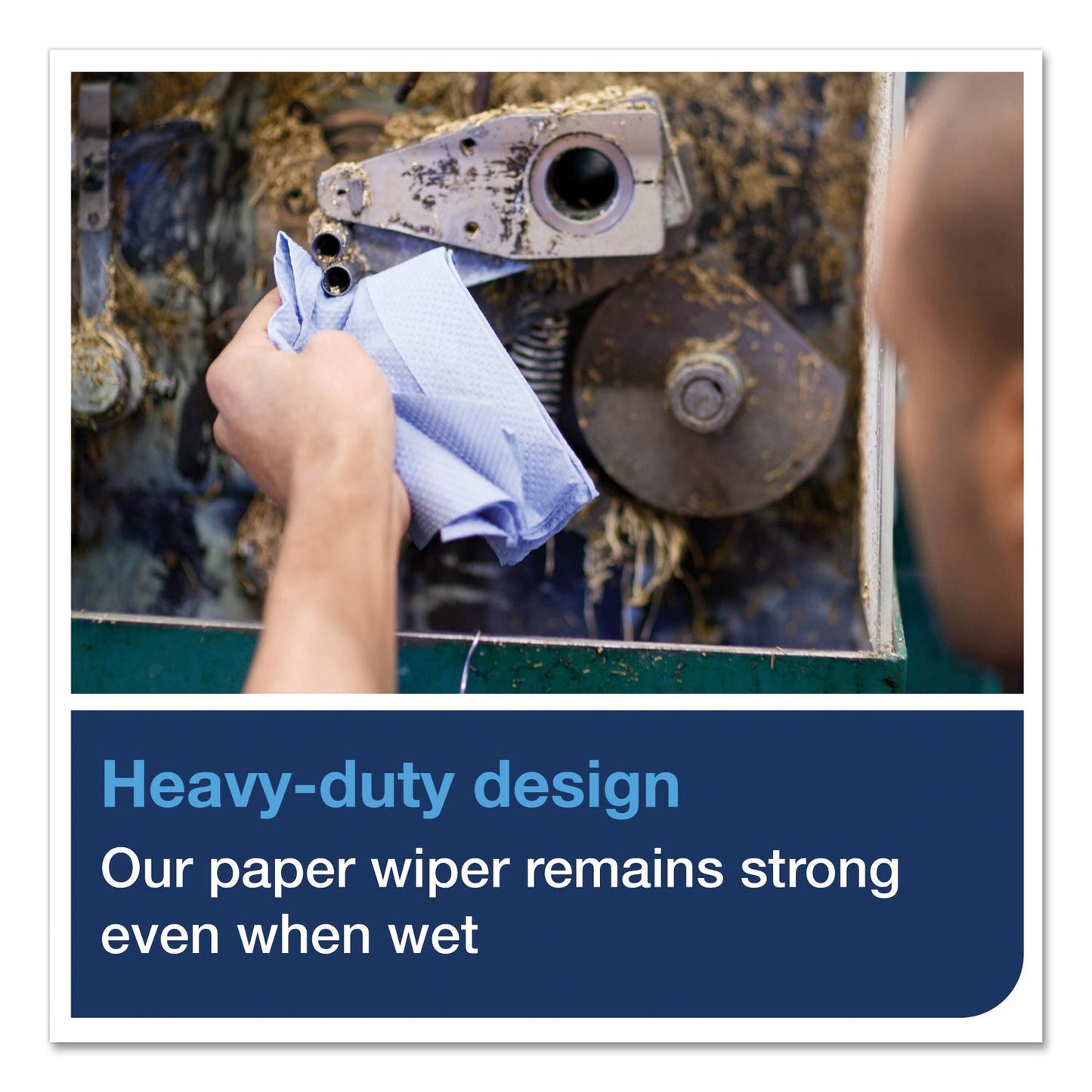 Tork Heavy-Duty Paper Wiper, 11.1" x 800 ft, Blue