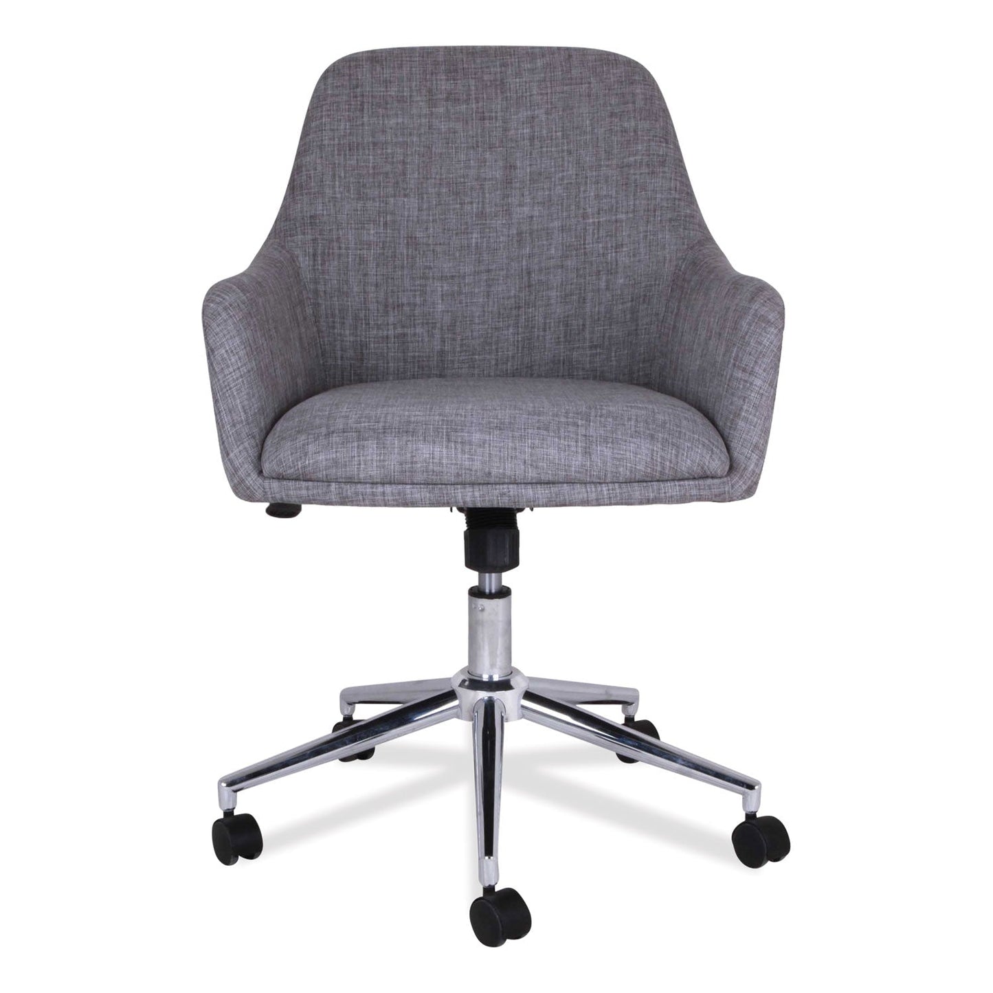 Workspace by Alera Mid-Century Task Chair, Supports Up to 275 lb, 18.9" to 22.24" Seat Height, Gray Seat, Gray Back