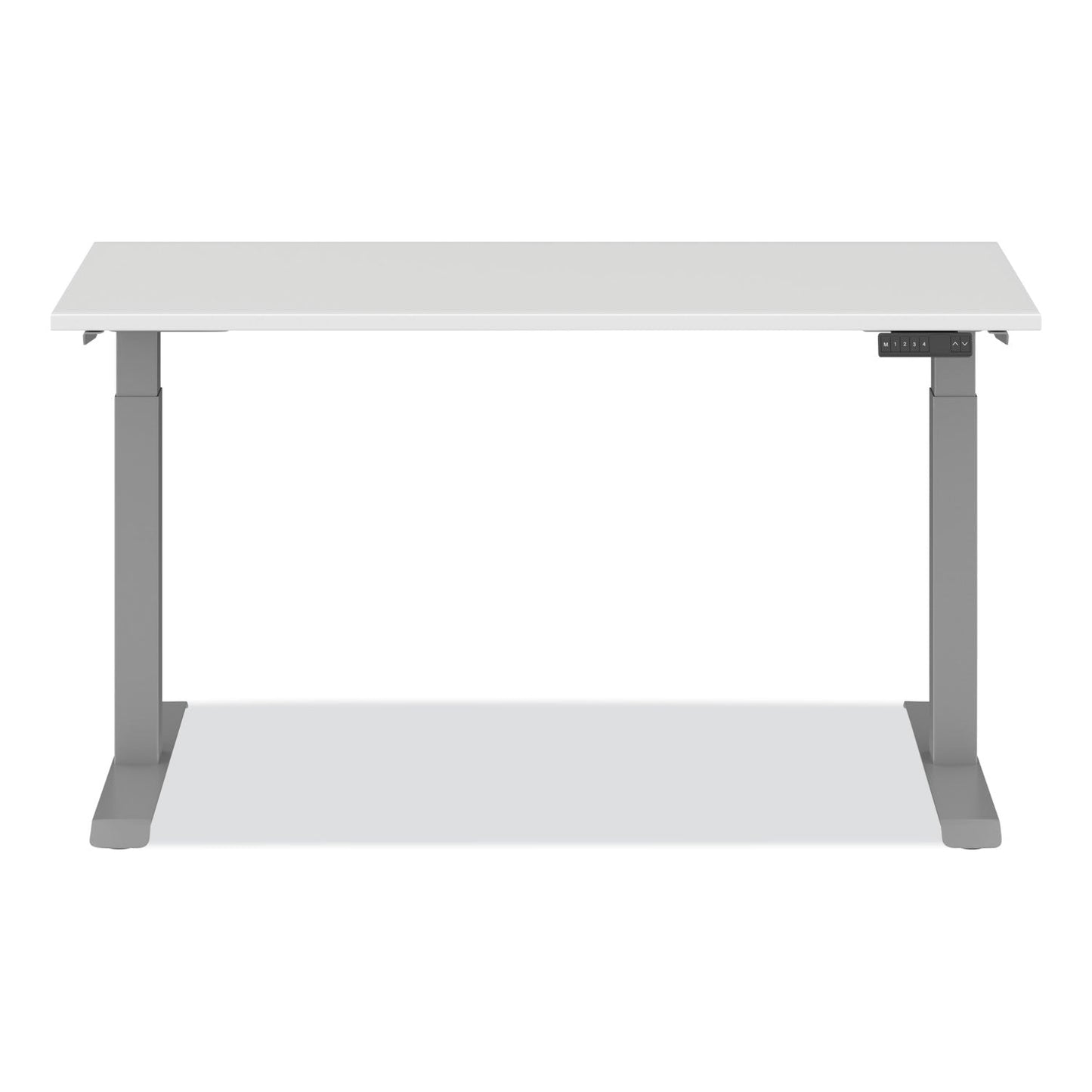 Alera AdaptivErgo Three-Stage Electric Height-Adjustable Table w/Memory Controls, Top/Base Bundle, 30" to 49"h, White Top/Gray Base