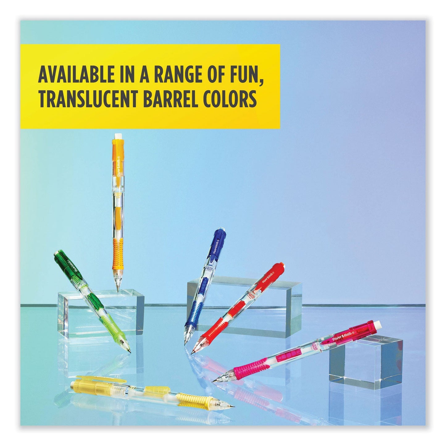 Paper Mate Clear Point Mechanical Pencil, 0.7 mm, HB (#2.5), Black Lead, Randomly Assorted Barrel Colors, 2/Pack