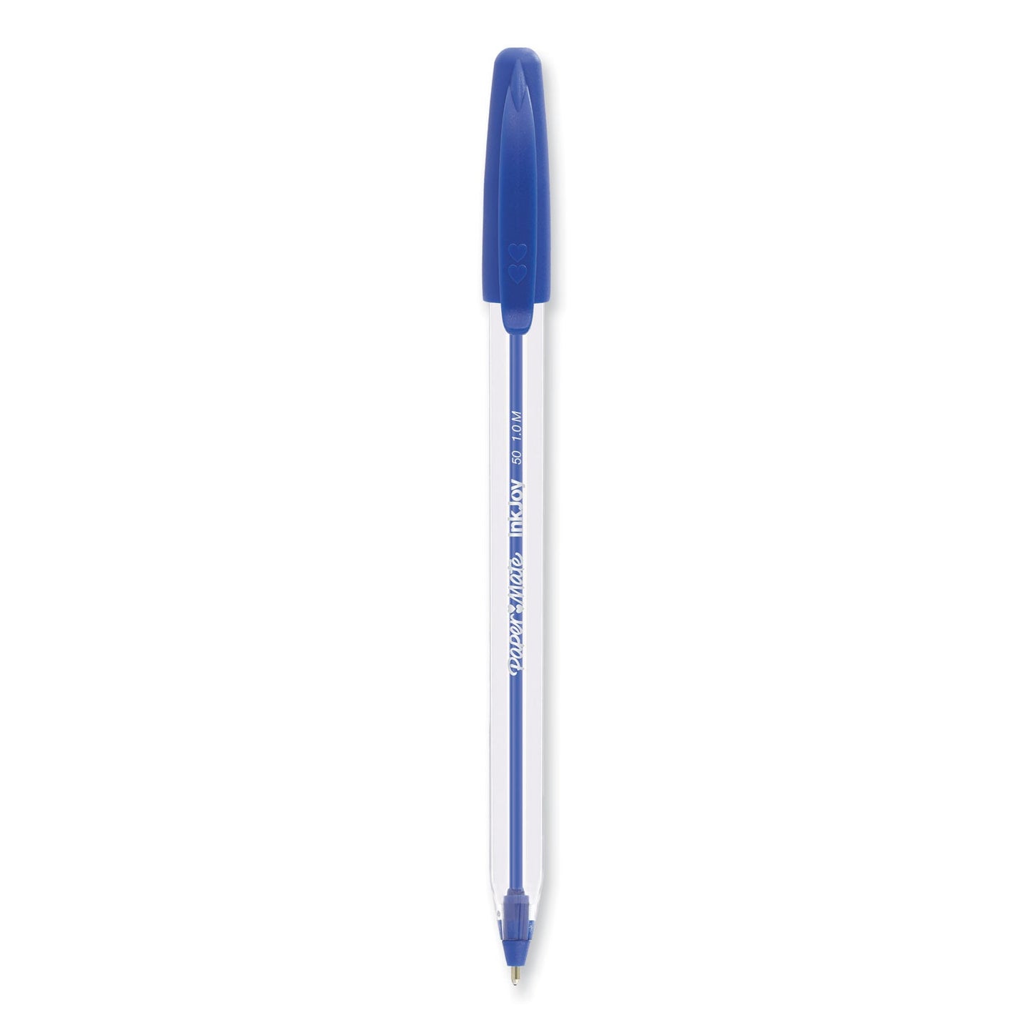 Paper Mate InkJoy 50ST Ballpoint Pen, Stick, Medium 1 mm, Blue Ink, White/Blue Barrel, 60/Pack