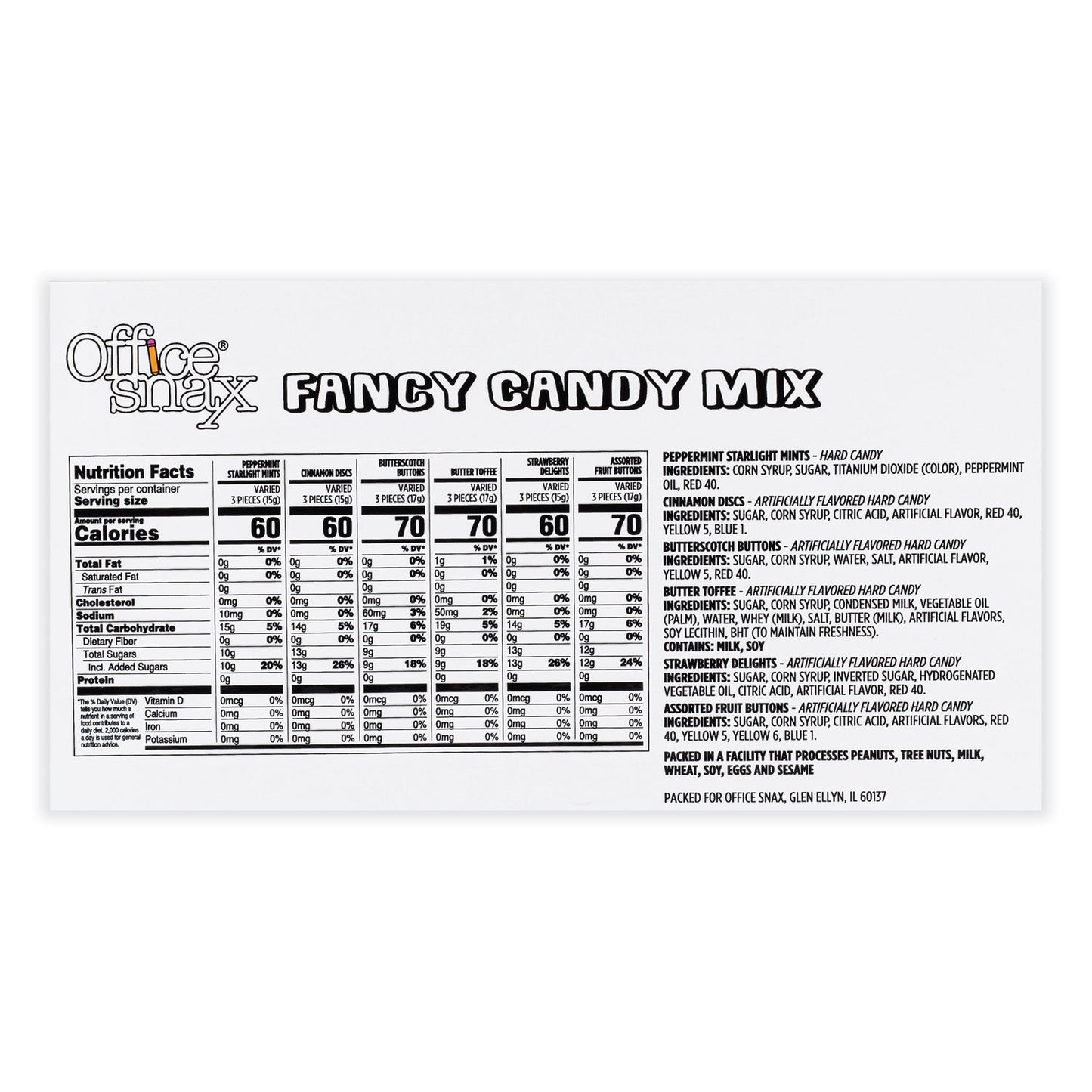 Office Snax Candy Assortments, Fancy Candy Mix, 1 lb Bag