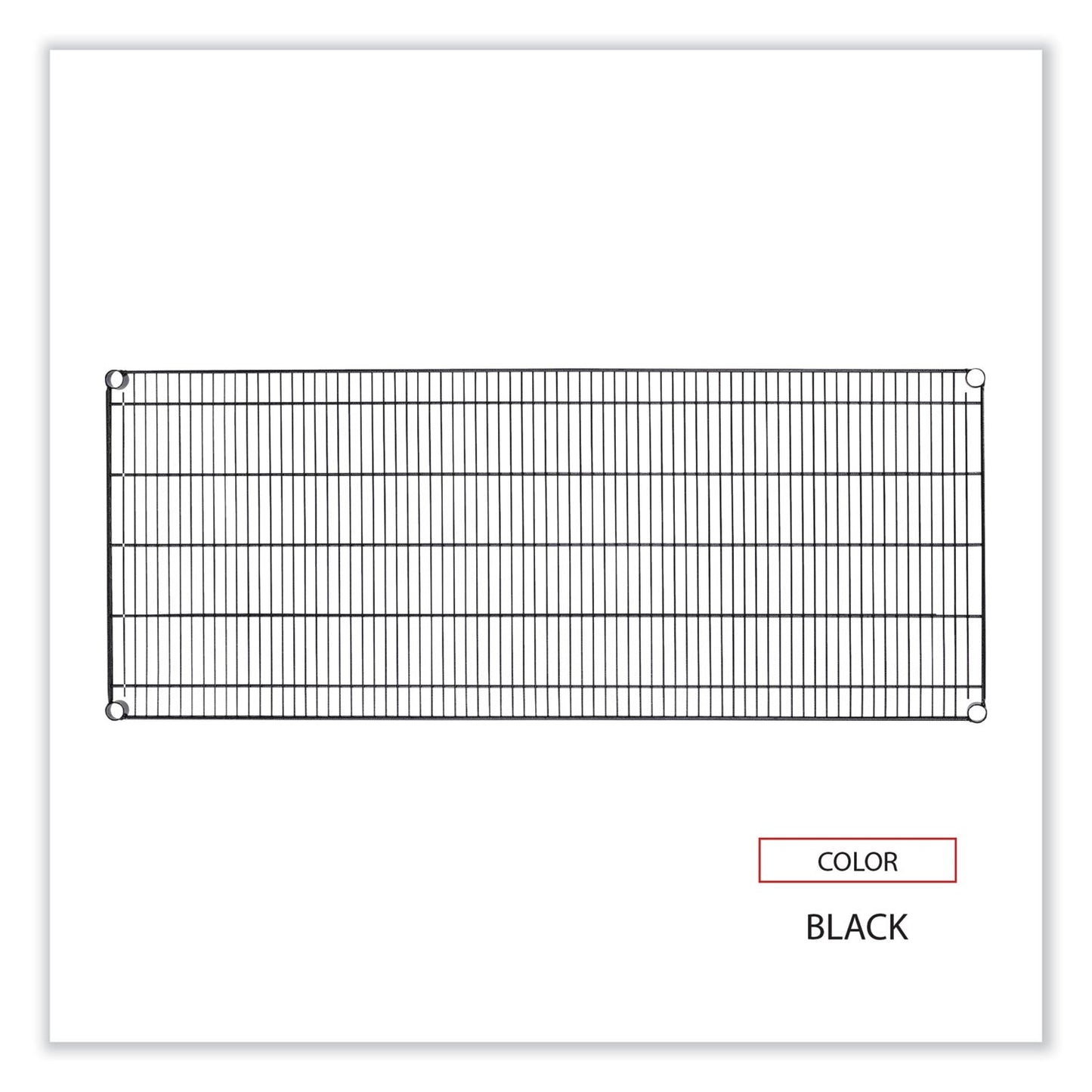 Alera Industrial Wire Shelving Extra Wire Shelves, 48w x 24d, Black, 2 Shelves/Carton