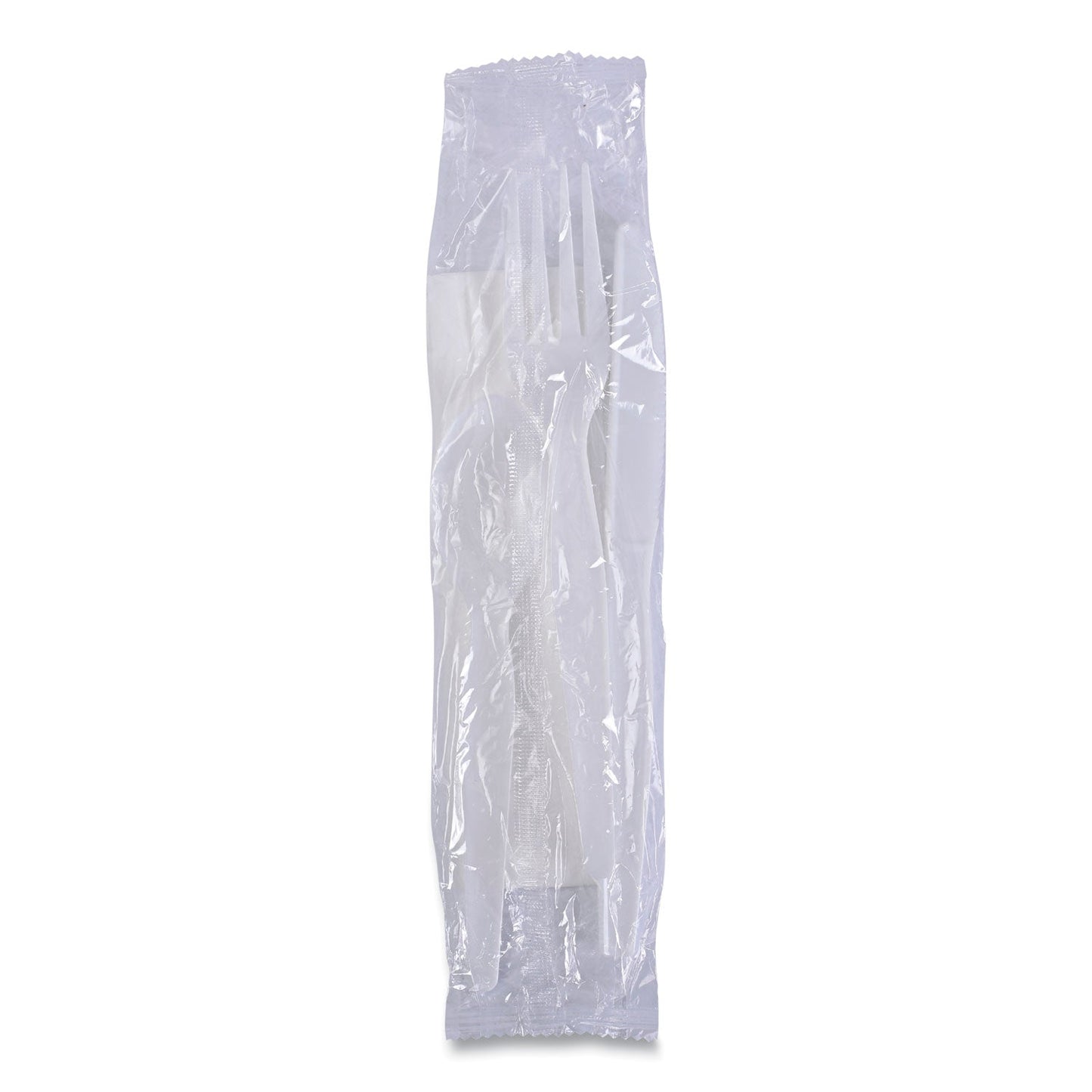 Boardwalk Four-Piece Cutlery Kit, Fork/Knife/Napkin/Teaspoon, Heavyweight, White, 250/Carton