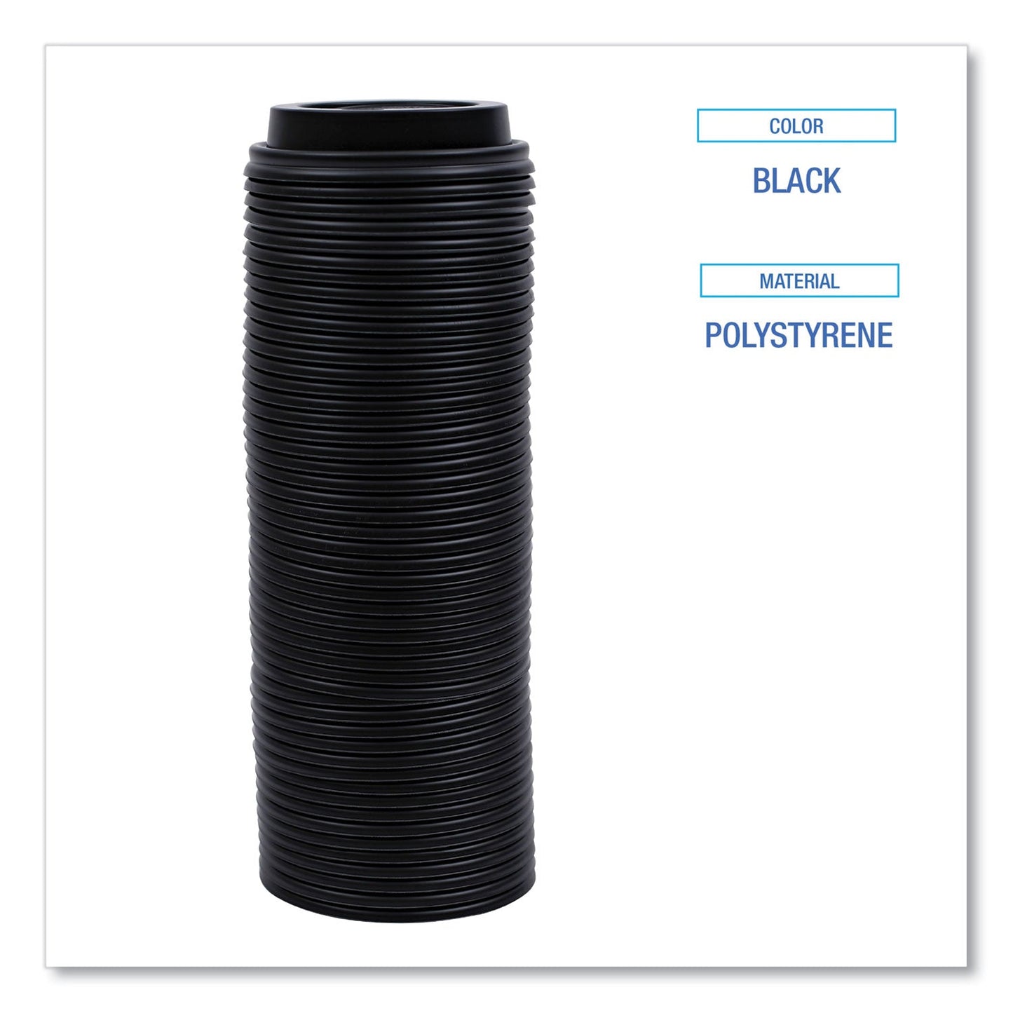 Boardwalk Hot Cup Lids, Fits 8 oz Hot Cups, Black, 1,000/Carton