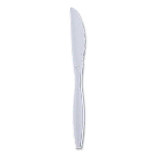 Boardwalk Heavyweight Wrapped Polypropylene Cutlery, Knife, White, 1,000/Carton