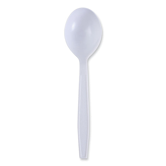 Boardwalk Heavyweight Wrapped Polypropylene Cutlery, Soup Spoon, White, 1,000/Carton