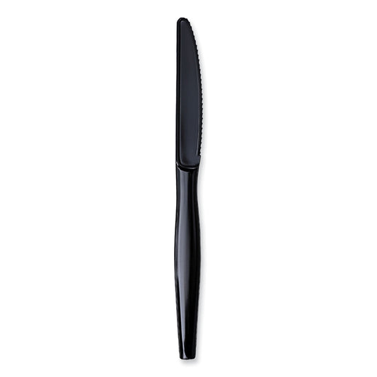 Boardwalk Heavyweight Wrapped Polystyrene Cutlery, Knife, Black, 1,000/Carton